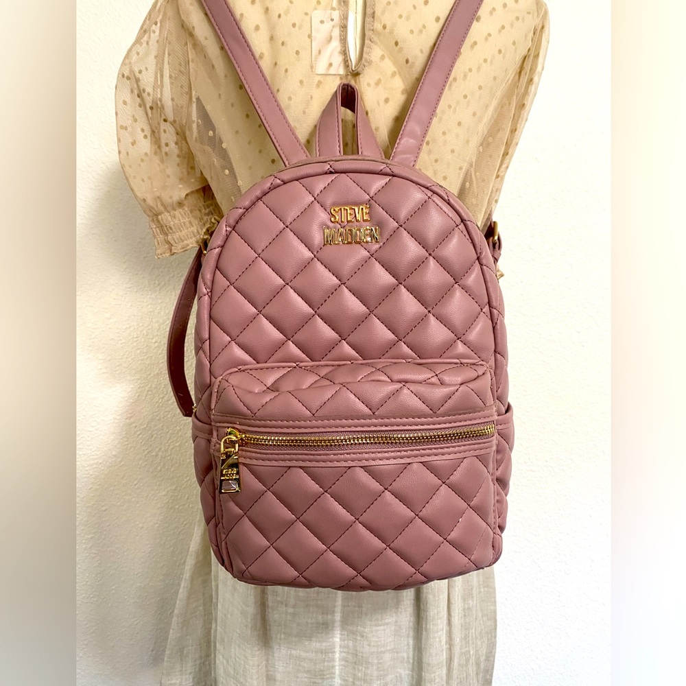 Steve Madden BMIA Quilt Backpack Mauve Small